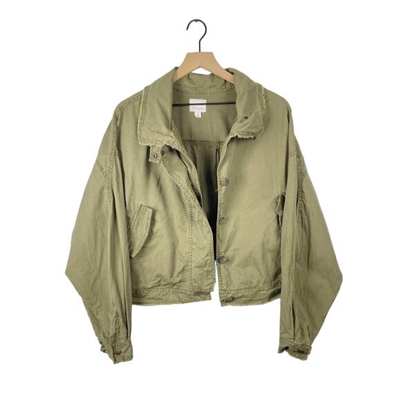 Melrose and Market olive green lightweight button up jacket - Picture 1 of 6